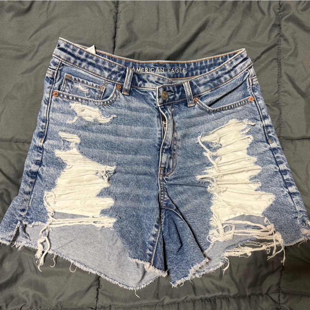 American Eagle Outfitters Distressed Light Blue Denim Cutoff Shorts
